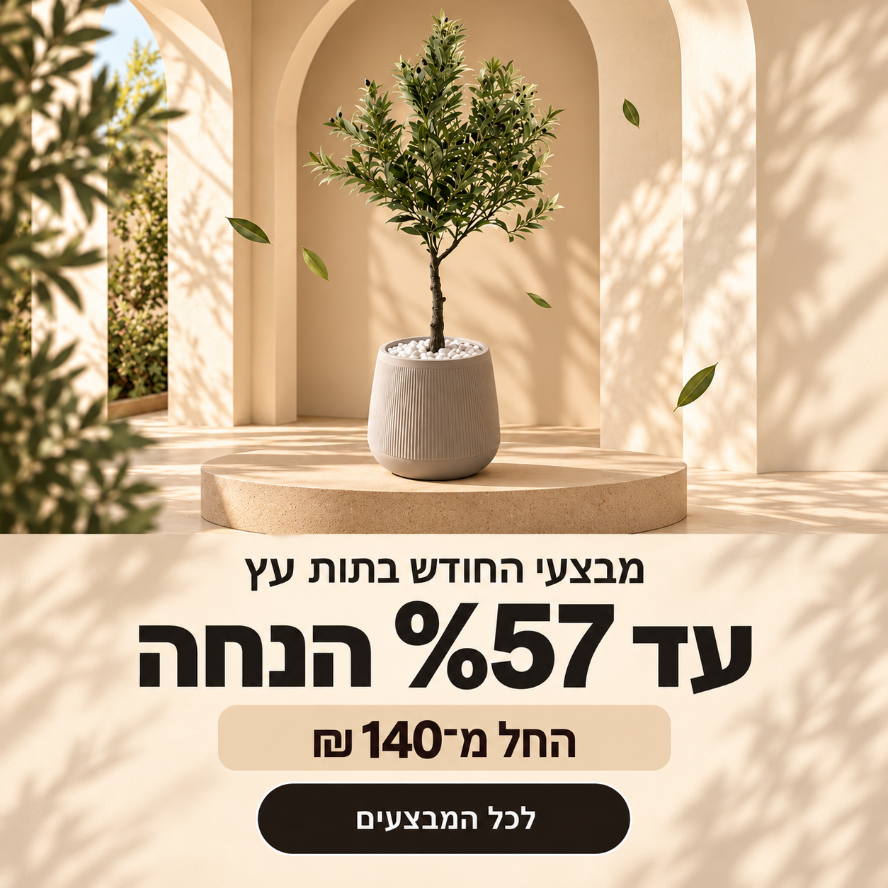 מבצעי החודש בתות עץ. עד 57% הנחה. החל מ-140 ש"ח