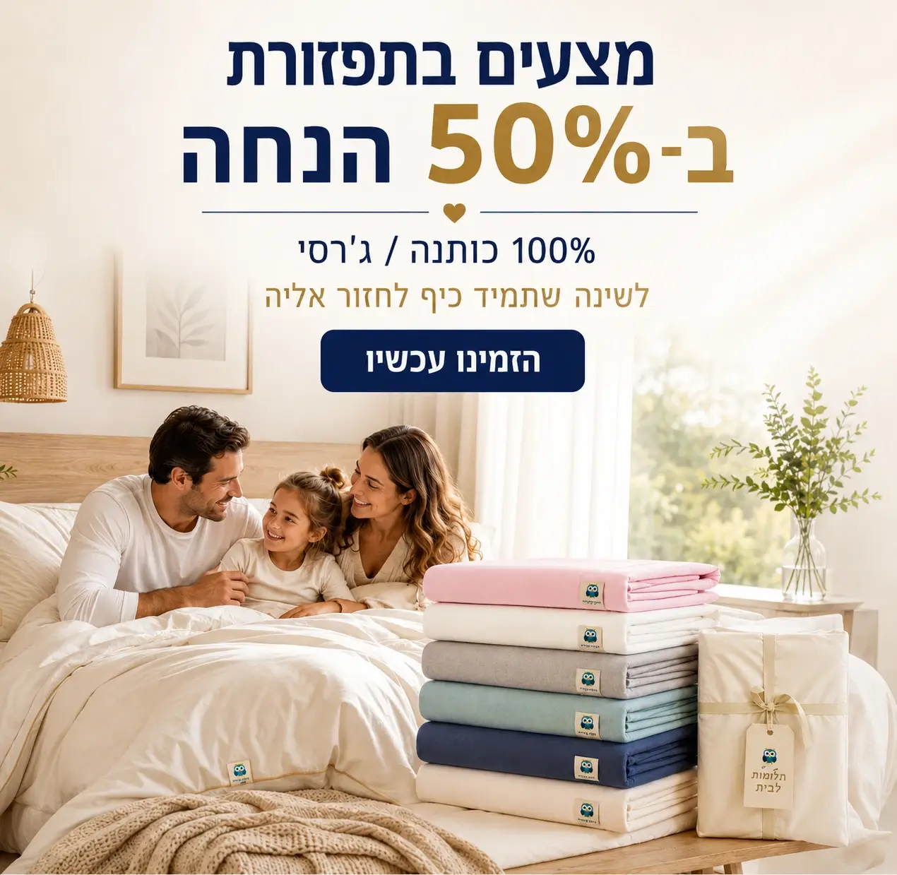מצעים בתפזורת ב-50% הנחה