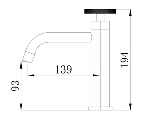 ברז מים קרים נמוך פיה קבועה ידית שיבר ניקל מוברש 8339CB סיוון אופיר