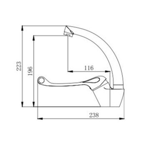 ברז פרח נמוך פיה מסתובבת ידית נגישה לנכים ניקל מבריק 2705-2S סיוון אופיר