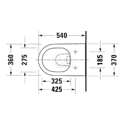 אסלה דורוויט 2577090000 21690000DURAVIT | אסלה תלויה רימלס | לבן | D-NEO 54