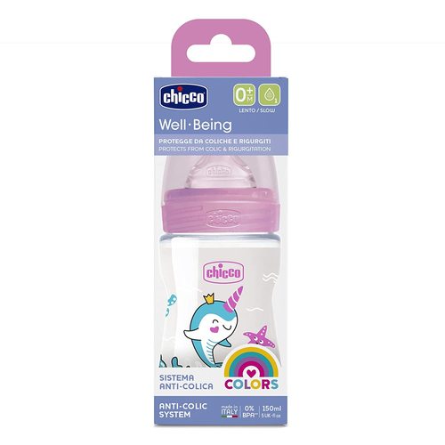 בקבוק האכלה לתינוק Well-Being ‏150 מ״ל ורוד Chicco