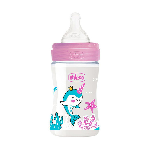 בקבוק האכלה לתינוק Well-Being ‏150 מ״ל ורוד Chicco