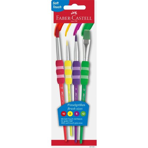 סט 4 מכחולים Faber Castell Brushes with soft grip
