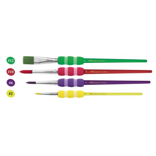 סט 4 מכחולים Faber Castell Brushes with soft grip