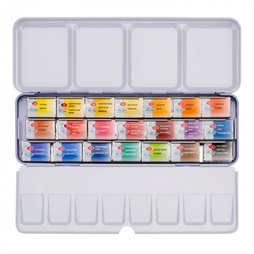 סט צבעי מים מקצועיים 21 קוביות White Nights Artist Water Color (קופסת מתכת)