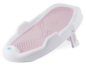 מושב אמבטיה מתקפל לתינוק עם תחתית סיליקון רכה - ורוד