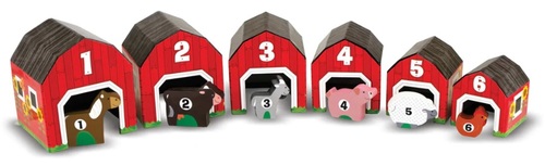 התאם ולמד - משחק מיון ולימוד ספירה חיות החווה באסם