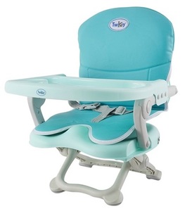 מושב הגבהה לאוכל לתינוק מתקפל עם מגש וריפוד שליף ורחיץ Pack & Snack - כחול