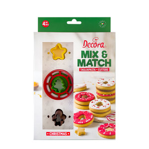 סט 4 חותכני MIX & MATCH חג המולד Decora