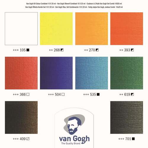 ערכת צבעי שמן + אביזרי ציור Van Gogh