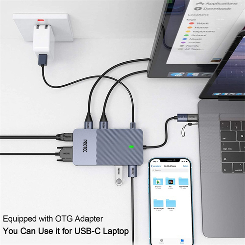מולטי פורט Protec DM175 Mini USB Dock 11In1 