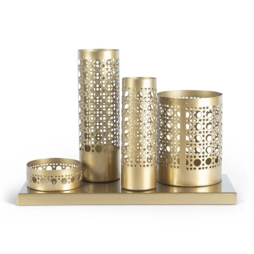  סט משרדי 5 חלקים זהוב PEN & UTENSILS HOLDER