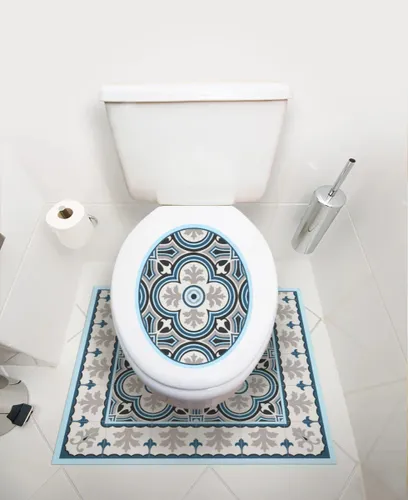 שטיחון PVC ומדבקה לאסלה דגם 228 מתוך קולקציית שטיחים ומדבקות לאסלה (מבט נוסף) - מתאים לשדרוג מראה האמבטיה בקלות ובמהירות