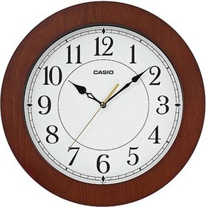 שעון קיר קסיו CASIO דמוי עץ טבעי 36 סמ IQ-133