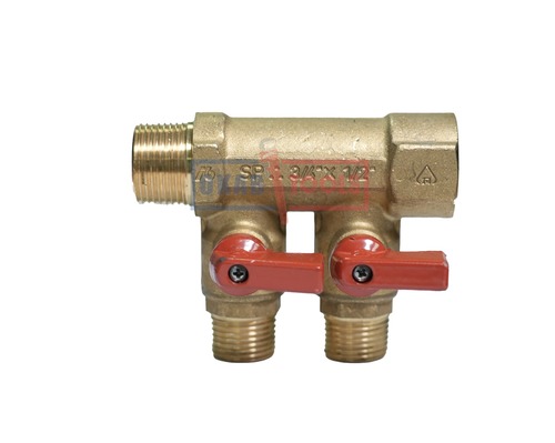 מחלק 4\3 חוץ \פנים עם ברזי 2\1 SP אדום 2x1\2