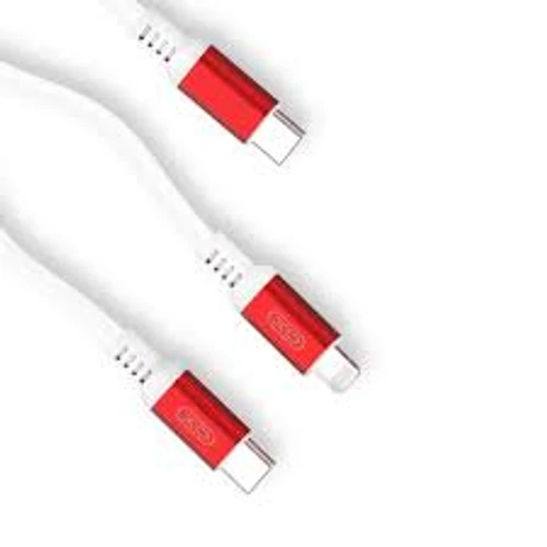 כבל טעינה והעברת נתונים 2 ב-1 משולב מטייפ סי לטייפ סי+אייפון XO NB116 18W PD Type-C - Type-C+Lightning באורך 1 מטר