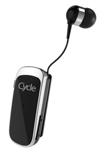 אוזניה אלחוטית Cycle Collar עם חוט נשלף - צבע שחור