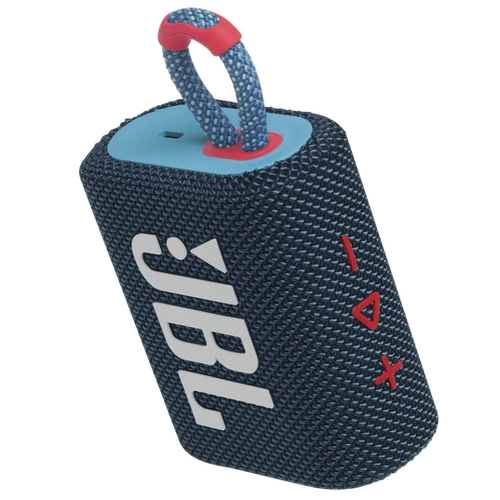 רמקול נייד JBL Go 3 כחול/ורוד (יבואן רשמי)