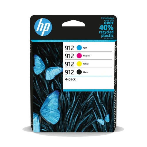 סט 4 ראשי דיו מקוריים HP 912 6ZC74AE (הספק 250 דף בשחור ו-315 בכל צבע)
