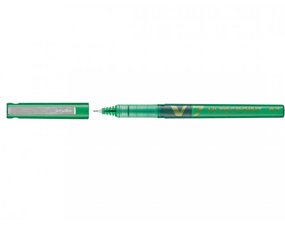 עט רולר Hi-Tecpoint V7 עם ראש סיכה 0.7 מ"מ - ירוק