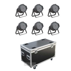 6 פנסים עם קייס 54X3W RGBW	