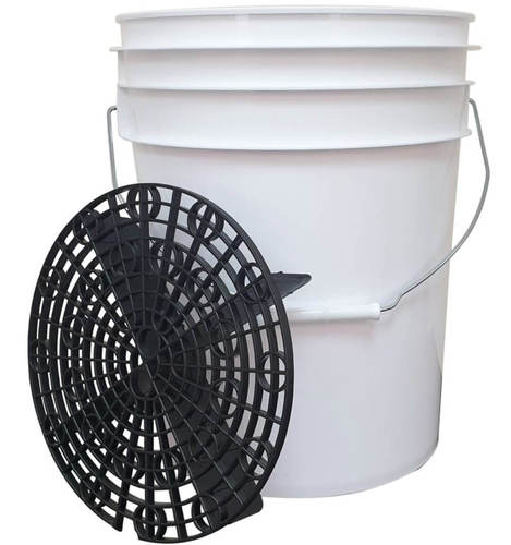 ‏דלי קשיח לבן +רשת שחורה | ‏Meguiar's G203 Wash Bucket