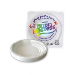 צלחות לבנות פשוטות - גדולות