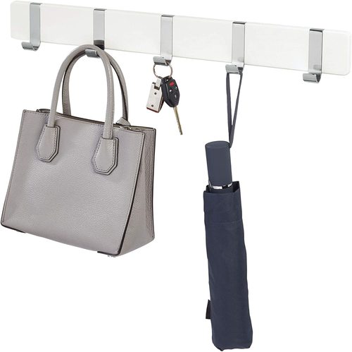  מתלה קיר 5 ווים לבן/כרום JACKSON Wall Mount Storage