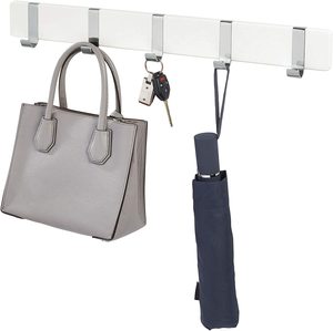  מתלה קיר 5 ווים לבן/כרום JACKSON Wall Mount Storage