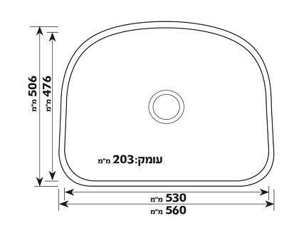 כיור מטבח נירוסטה SHONY דגם אילת 