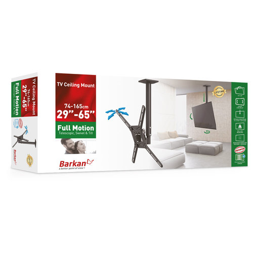 Barkan 3500 שחור - ‏מתקן תליה לטלוויזיה ‏זרועות ברקן