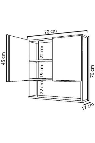 ארונית אמבטיה עם מראה דגם הילטון Tudo Design