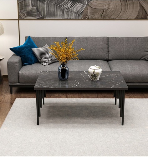 שולחן סלון במראה שיש שחור דגם דריה Tudo Design