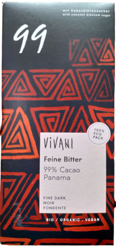 שוקולד אורגני מריר 99% 80 גרם VIVANI