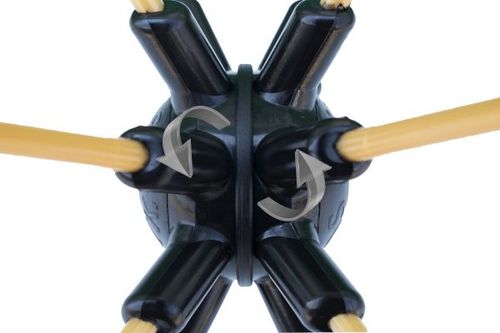 מנערת זיתים יוונית 4 ראשים (4D) החדשה - 32 מקלות באורך 2.4 מטר מנוע ללא פחמים  