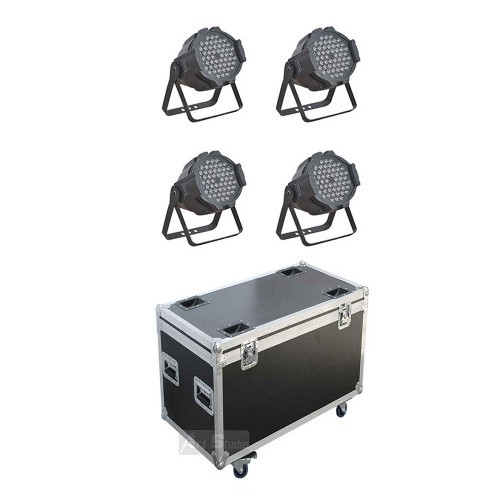 4 פנסים עם קייס 54X3W RGBW