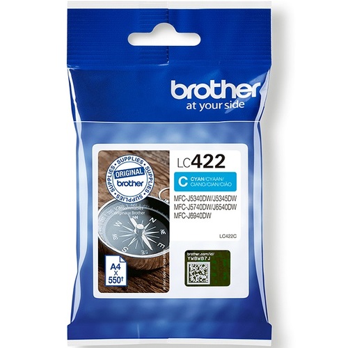 ראש דיו כחול מקורי Brother LC422C