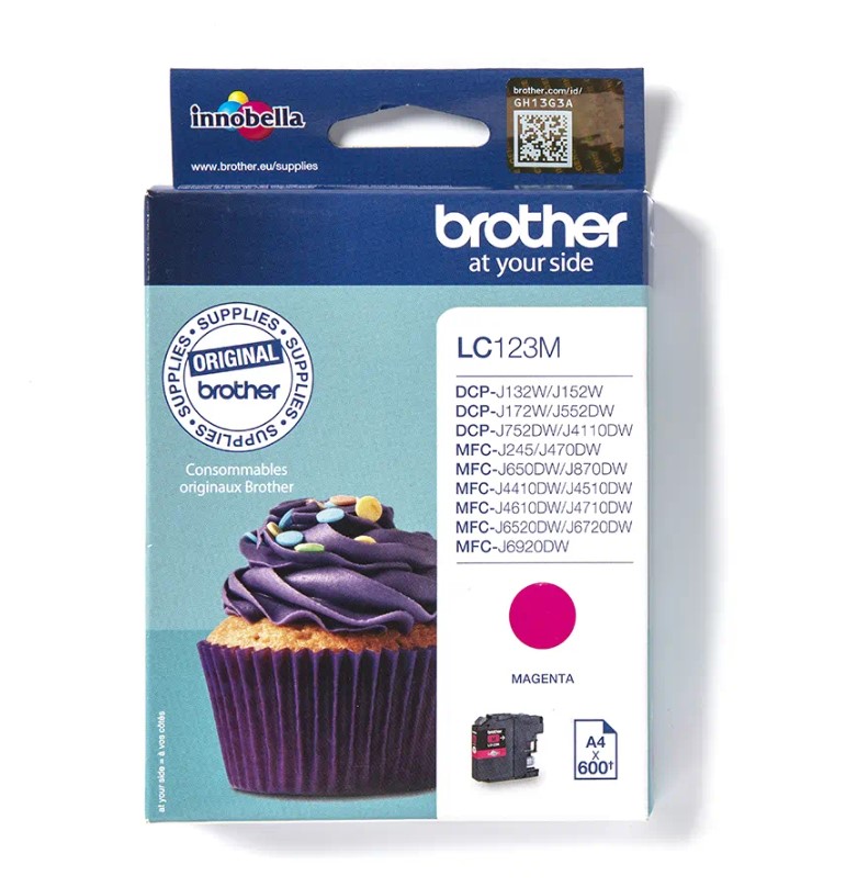 ראש דיו אדום Brother LC123 M 