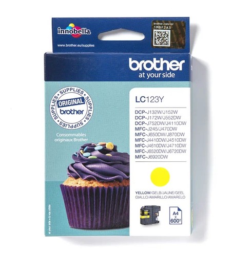 ראש דיו צהוב Brother LC123 Y 