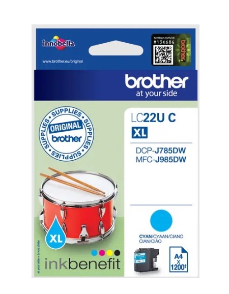 ראש דיו כחול Brother LC22U C XL 