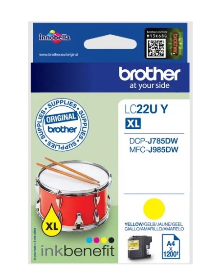 ראש דיו צהוב Brother LC22U Y XL 