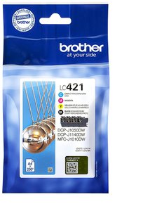 סט 4 ראשי דיו מקוריים Brother LC-421 בראדר (200 דף כל אחד)