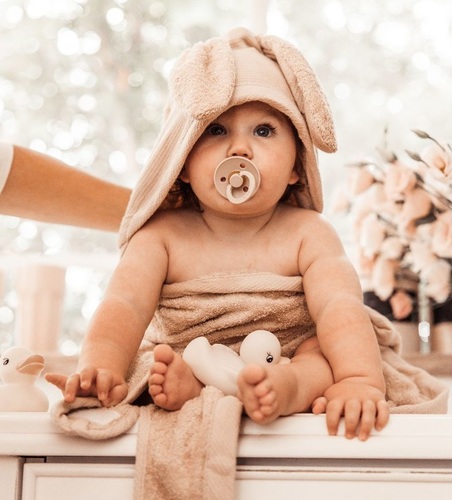 מגבת רחצה קפוצ'ון עם אוזניים 100% כותנה - חול