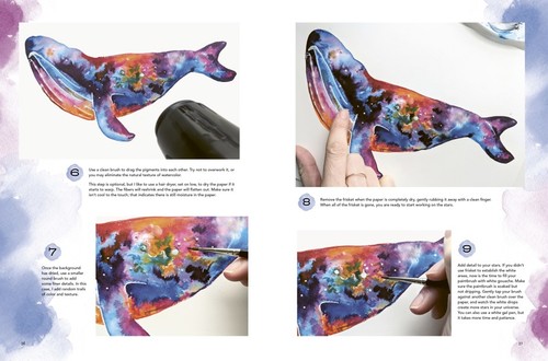 ספר לימוד ציור חיות צבעוניות צבעי מים WATERCOLOR ANIMALS