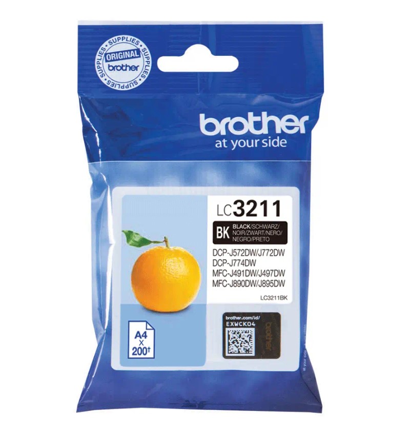 ראש דיו שחור Brother LC3211 BK 