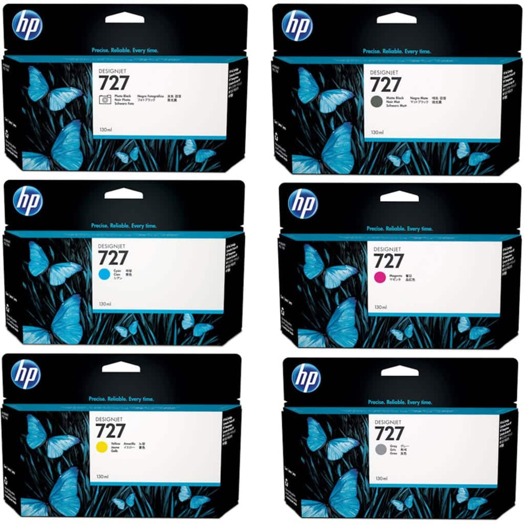 סט דיו מקורי שלם HP 727 130-ml