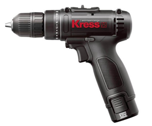 מברגת פוטר נטענת 12V + שתי סוללות 2.0AH KRESS