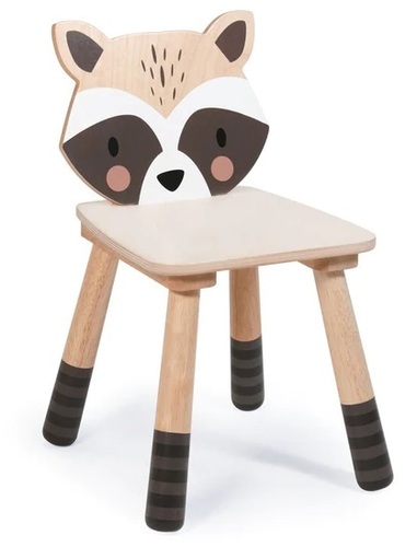 כסא מעוצב מעץ מלא מסדרת חיות היער - ראקון