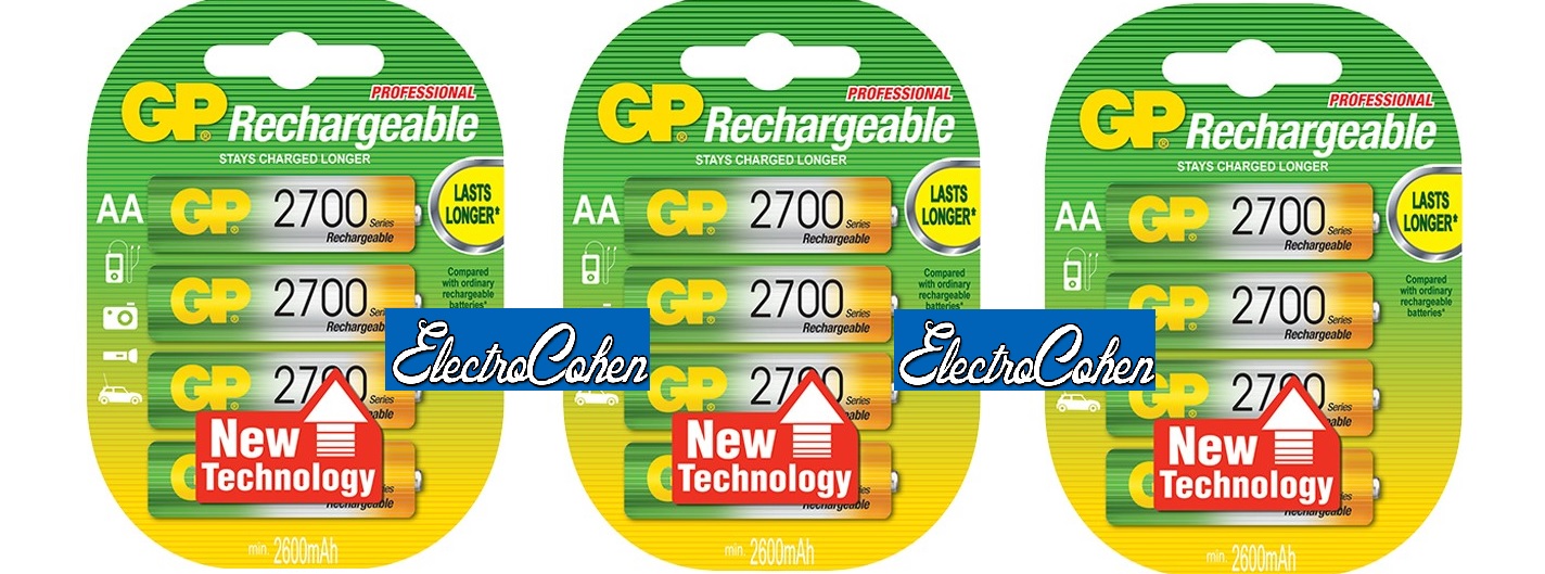 40 סוללות נטענות GP 2700mAh AA